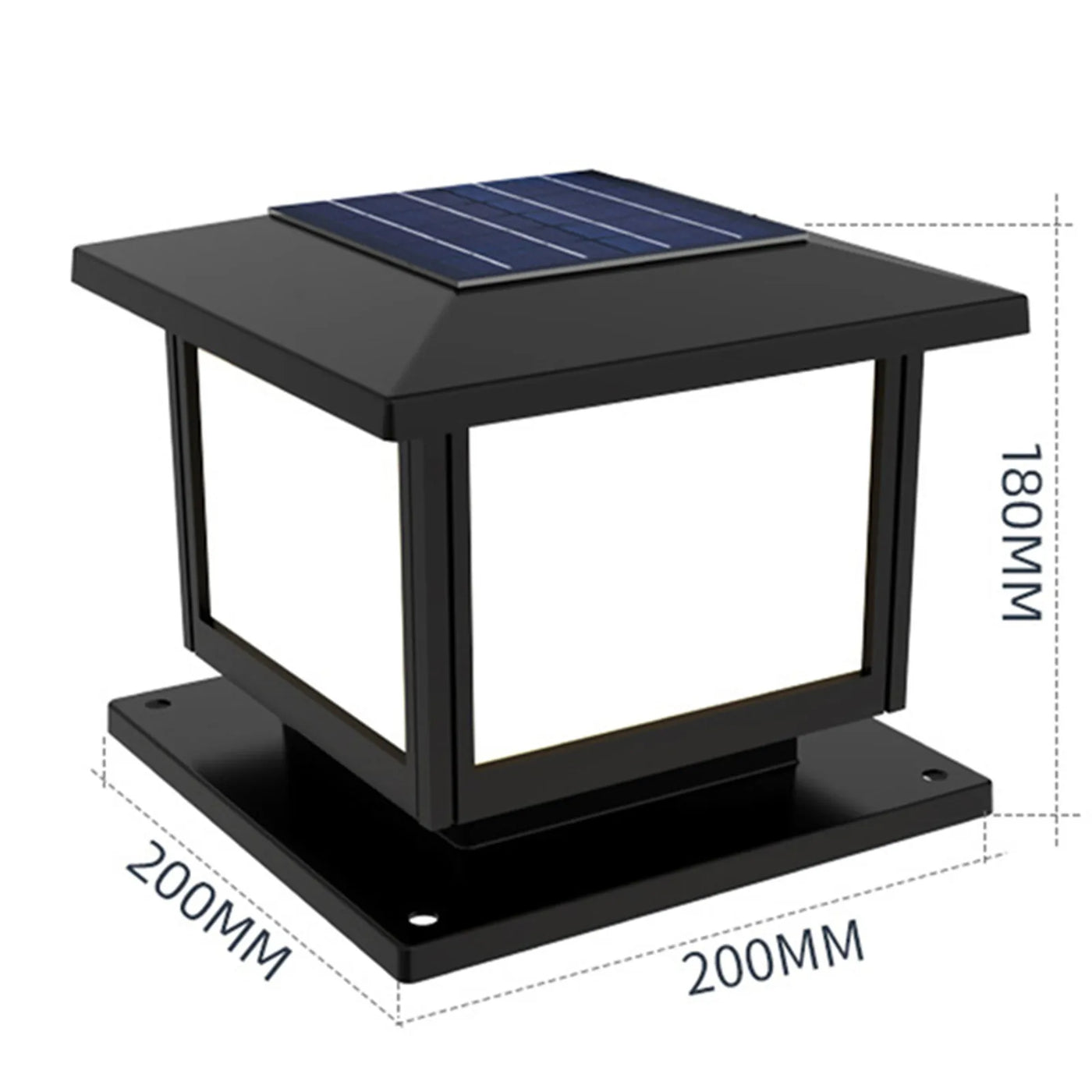 LED à alimentation solaire lumière de clôture carrée blanc chaud lampe éclairage extérieur pilier étanche IP65 lampe solaire extérieure pour jardin