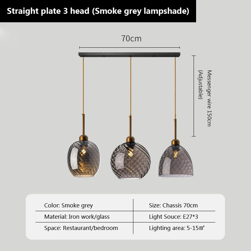 suspension en verre moderne pour éclairage décoratif intérieur