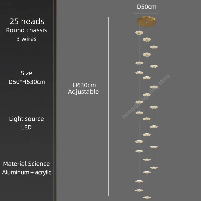 lustre moderne à led pour éclairage intérieur décoratif