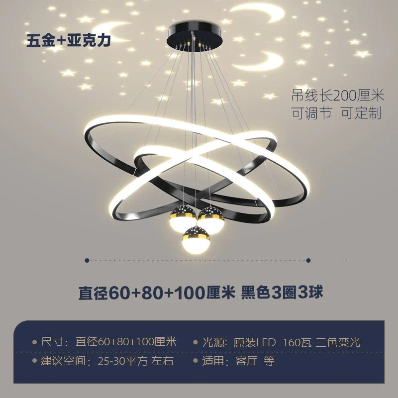 suspension à led étoilée pour un éclairage décoratif intérieur