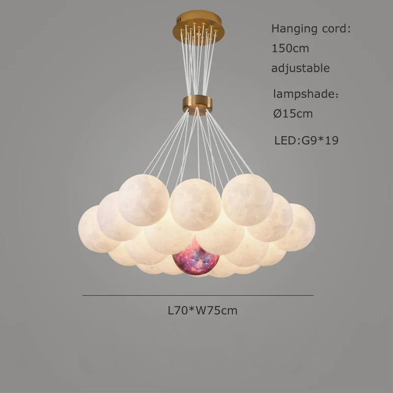 lustre sphérique moderne réglable en hauteur led pour décoration maison