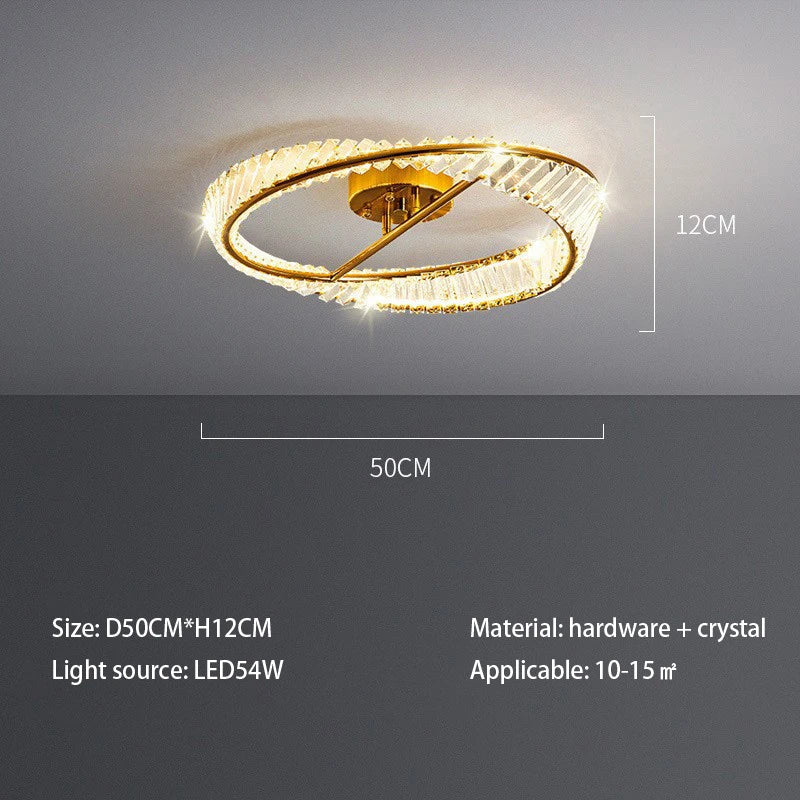 plafonnier en cristal de luxe à led moderne pour décoration intérieure