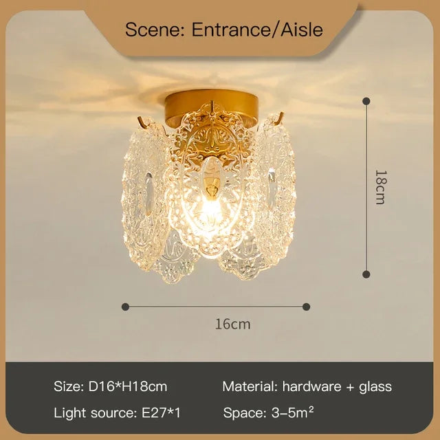suspension moderne en verre clair style français luxe