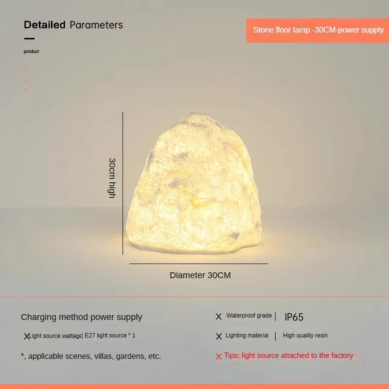 lampadaire de cour en rocaille résine décoratif étanche extérieur