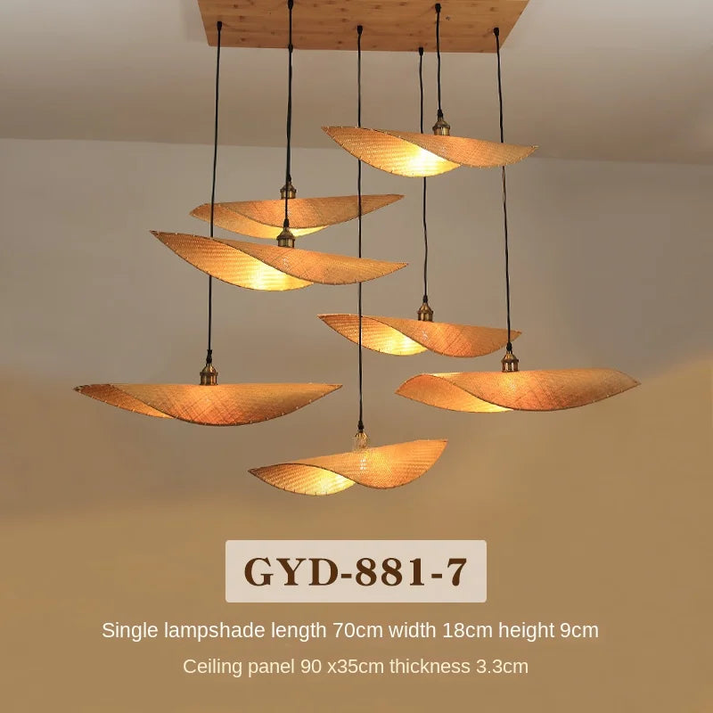 lustre en bambou style japonais pour décoration zen asiatique