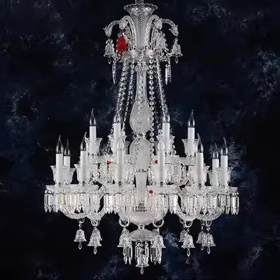 lustre en cristal transparent pour un éclairage élégant et raffiné