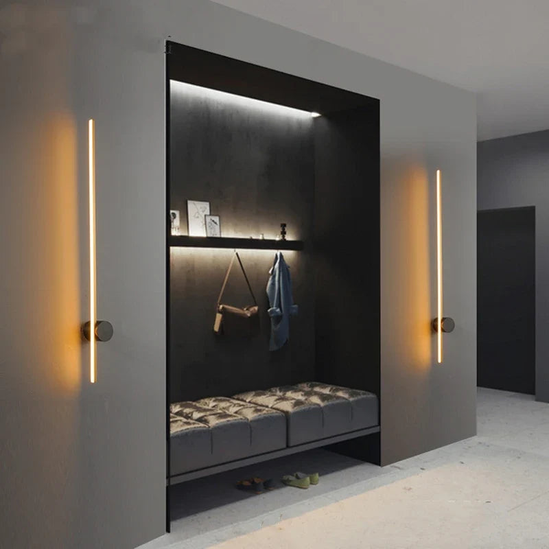 applique murale led moderne en laiton montage en surface