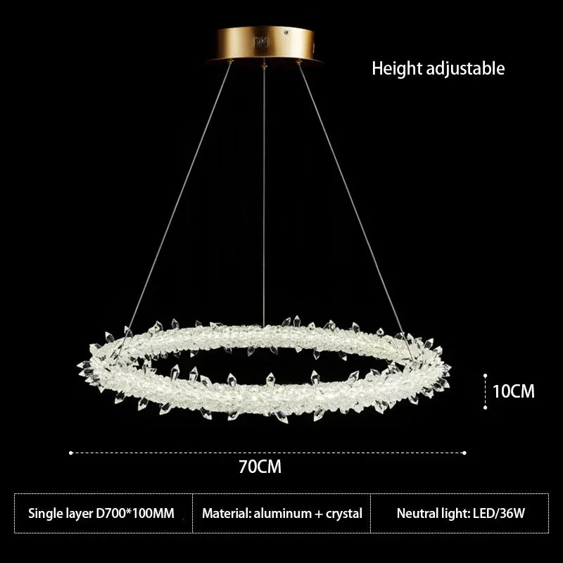 lustre moderne en cristal design pour décoration intérieure élégante
