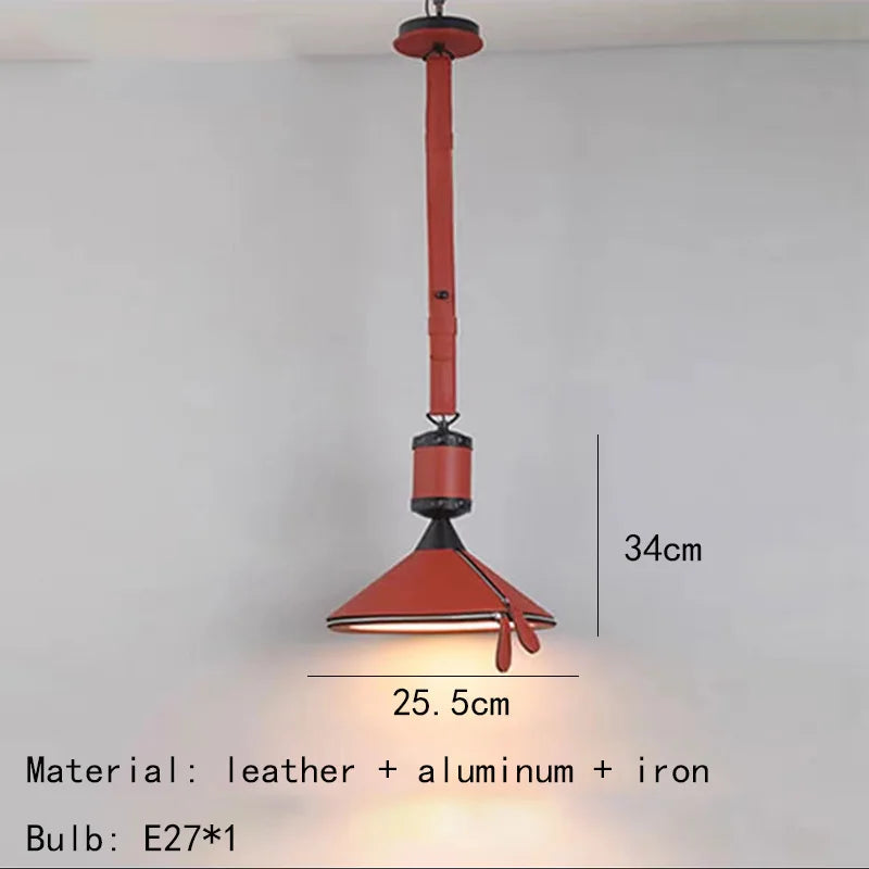 suspension LED en cuir artificiel luminaire décoratif