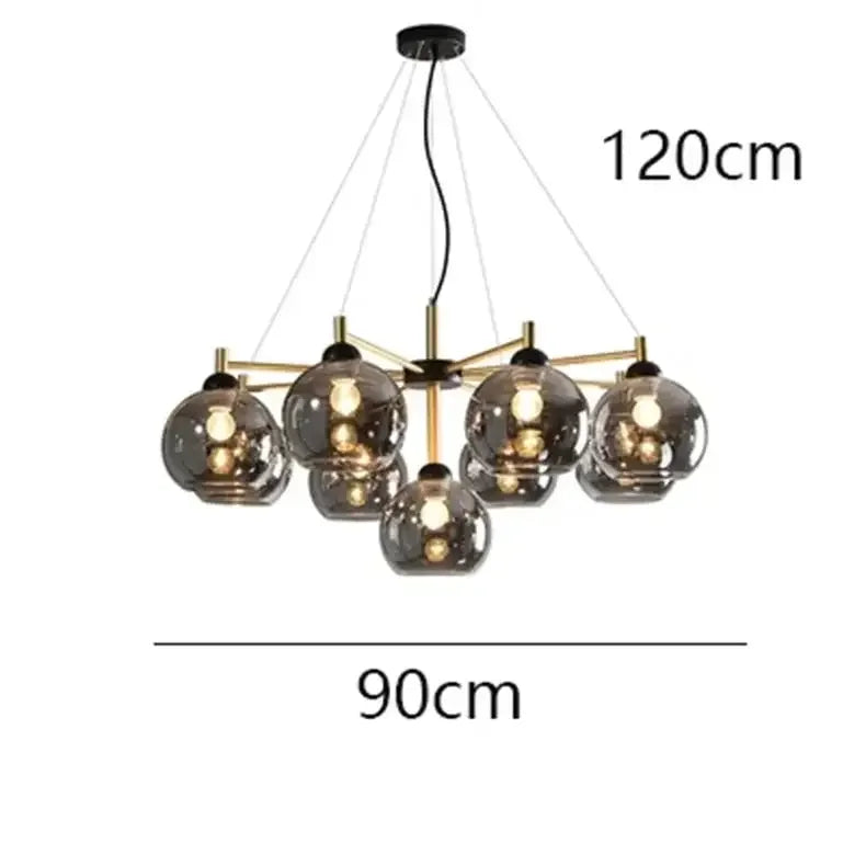 lustre nordique en cuivre verre design moderne avec haricots magiques