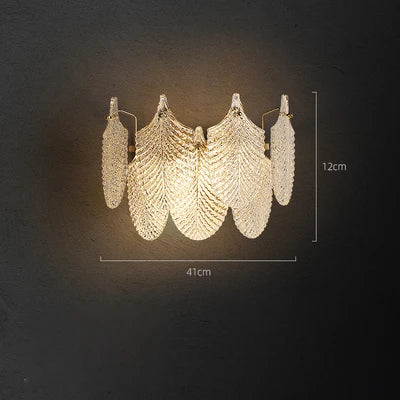 applique murale led en cristal doré à intensité variable