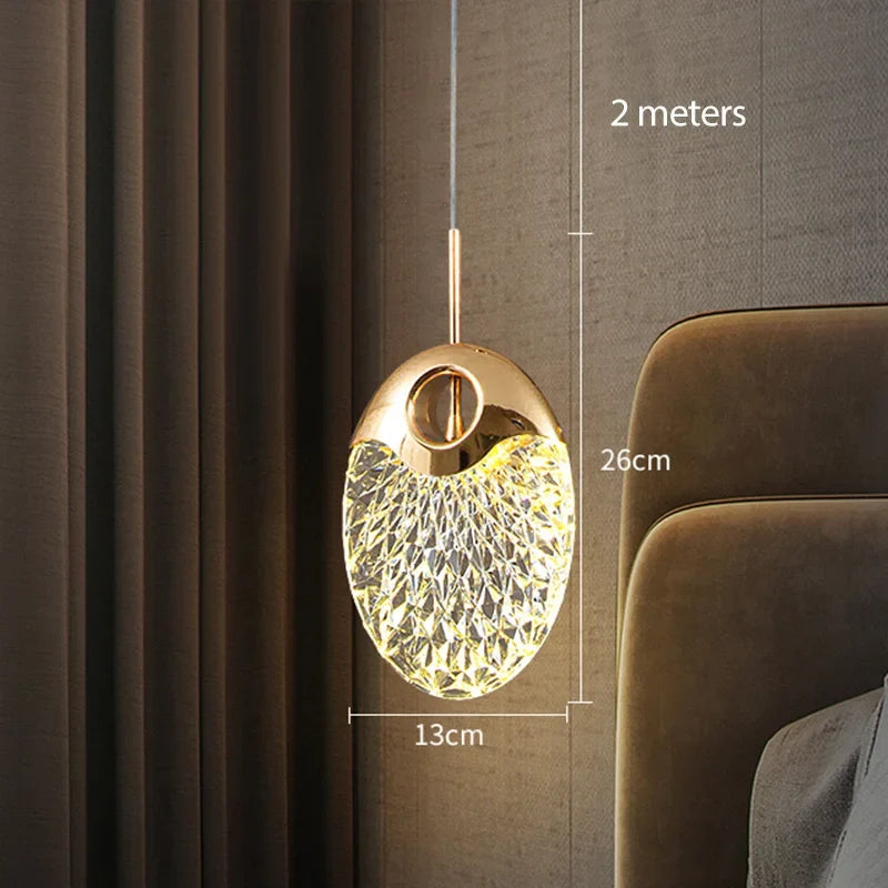 Plafond LED en cristal nordique lustre salon chambre chevet suspension lumières décor à la maison éclairage lampe suspendue pour plafond