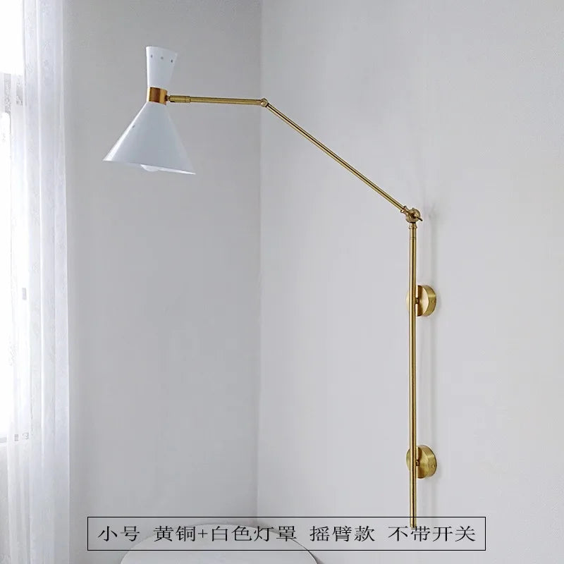 applique murale de luxe pivotante en laiton design industriel lumineux