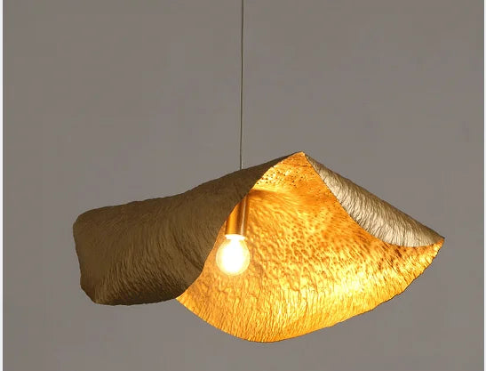 Suspension de luxe en cuivre feuille de lotus design rétro