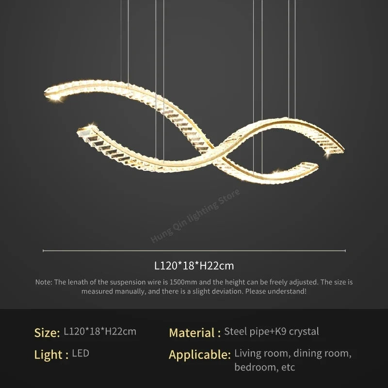 lustre en cristal élégant pour éclairage suspendu