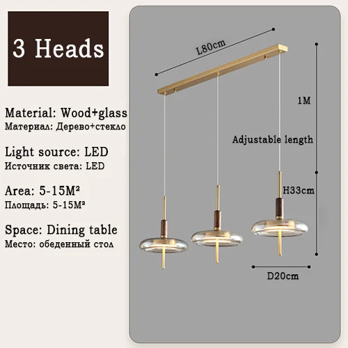 suspension LED en verre design nordique moderne décorative