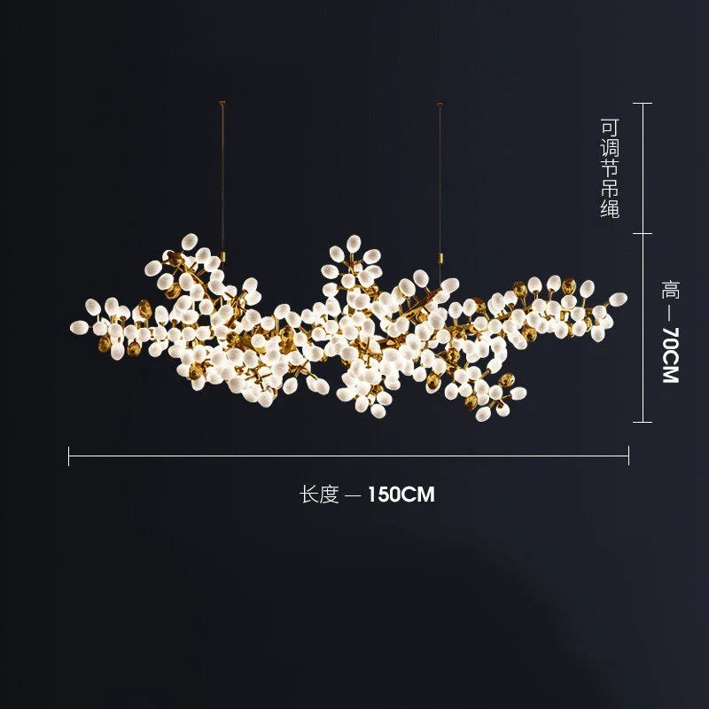 lustre moderne en or en forme de raisin pour intérieur élégant