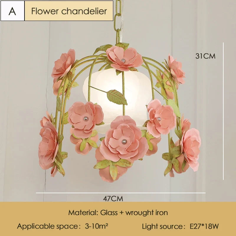 plafonnier rétro en forme de rose pour décoration romantique et chaleureuse