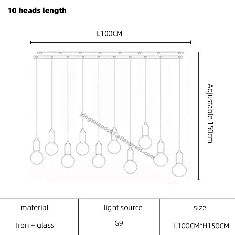 lustre en verre pour restaurant et bar élégant