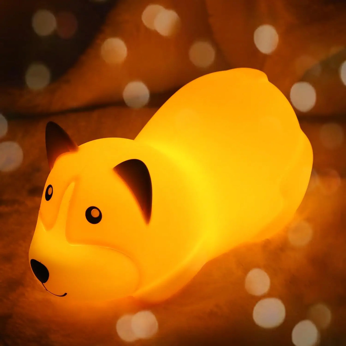 LED mignon Corgi veilleuses capteur tactile animaux lampe de nuit Silicone chien pour enfants enfant cadeau chambre chevet décor bébé lumière