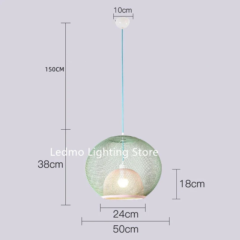 Metal Grid Pendant Lamp Nordic Designer Ceiling Chandelier Suspension Hanging Light Fixture with E27 Changeable Bulb