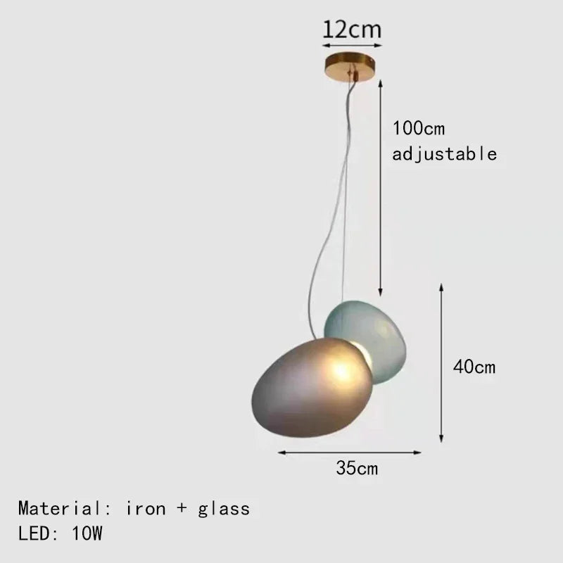 lustre en verre d'art nordique pour décoration intérieure et éclairage