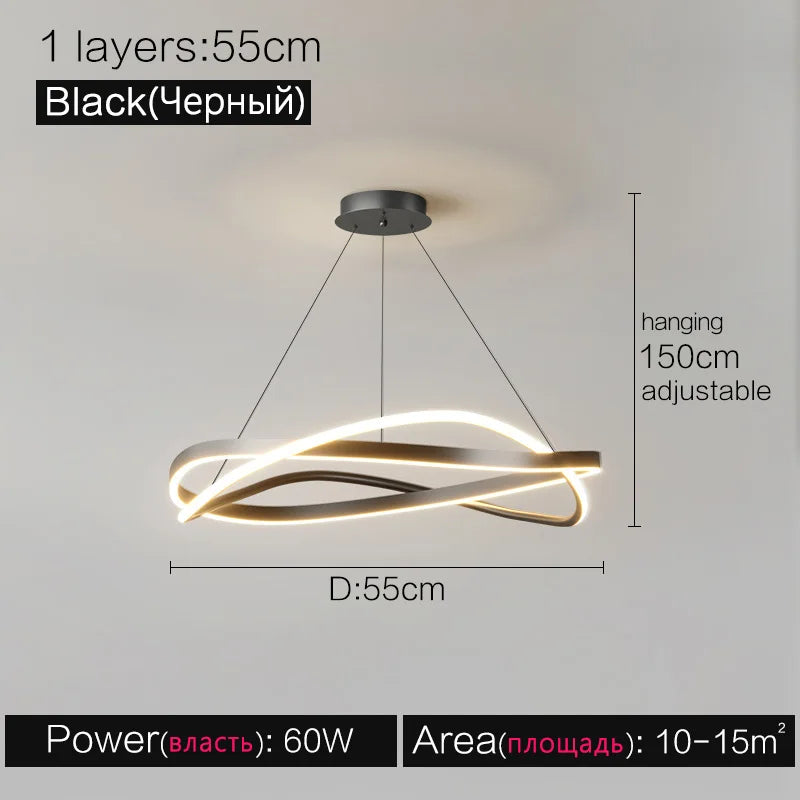 lustre anneau minimaliste créatif moderne pour maison
