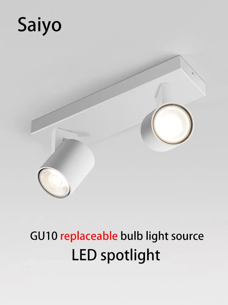 projecteur led gu10 montage surface angle réglable aluminium foco