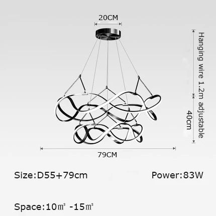 Lustre LED suspendue moderne style europe du nord
