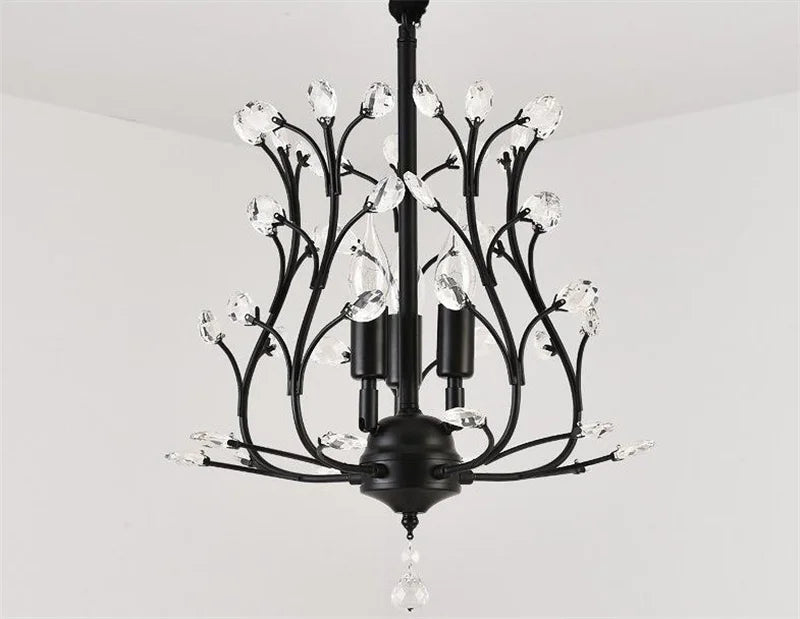lustre vintage en cristal à quatre branches pour éclairage élégant