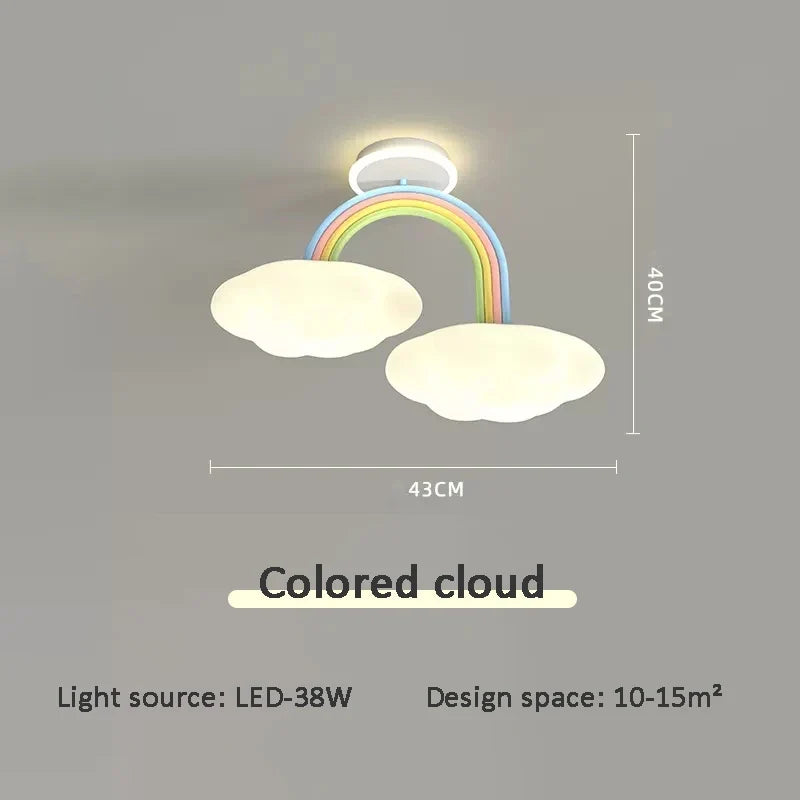 plafonnier LED nuage arc-en-ciel pour chambre enfant