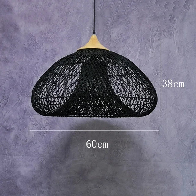Modern art minimalist retro chandelier suitable for living room, dining room, farmhouse, natural rattan and willow chandelier