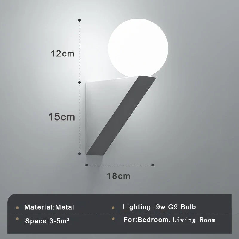 applique murale moderne en verre pour intérieur avec éclairage led