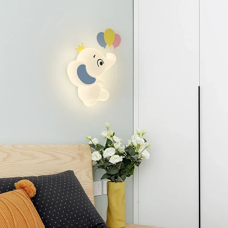 applique murale créative en forme d'éléphant pour éclairage intérieur