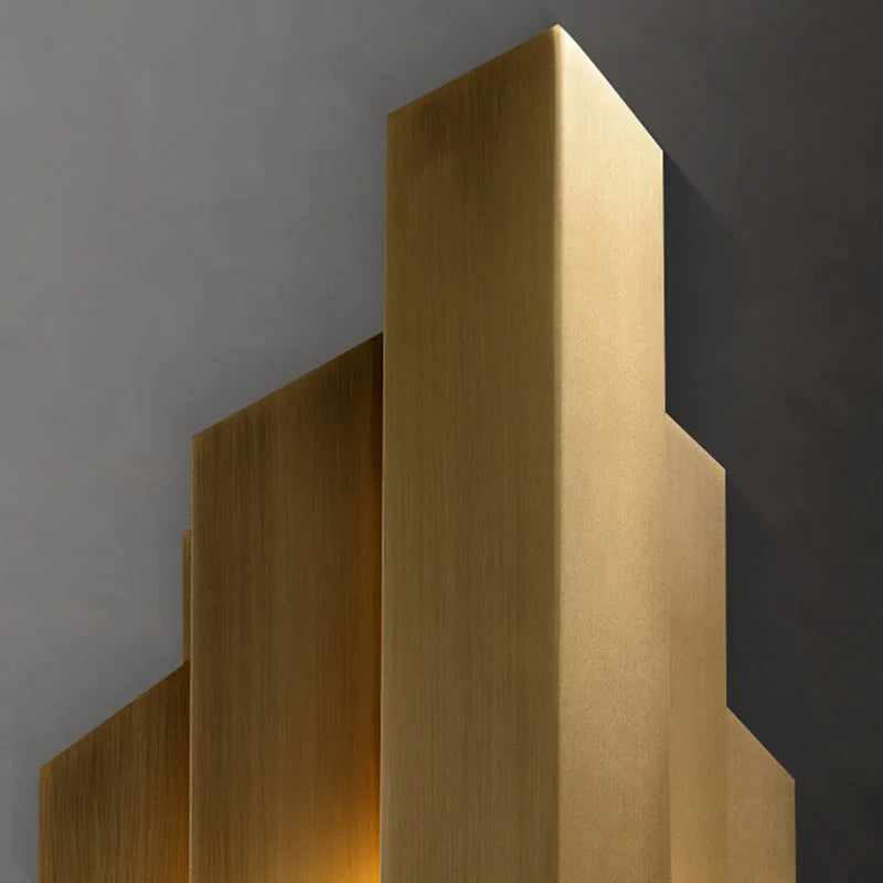 applique murale moderne en acier inoxydable doré pour intérieur