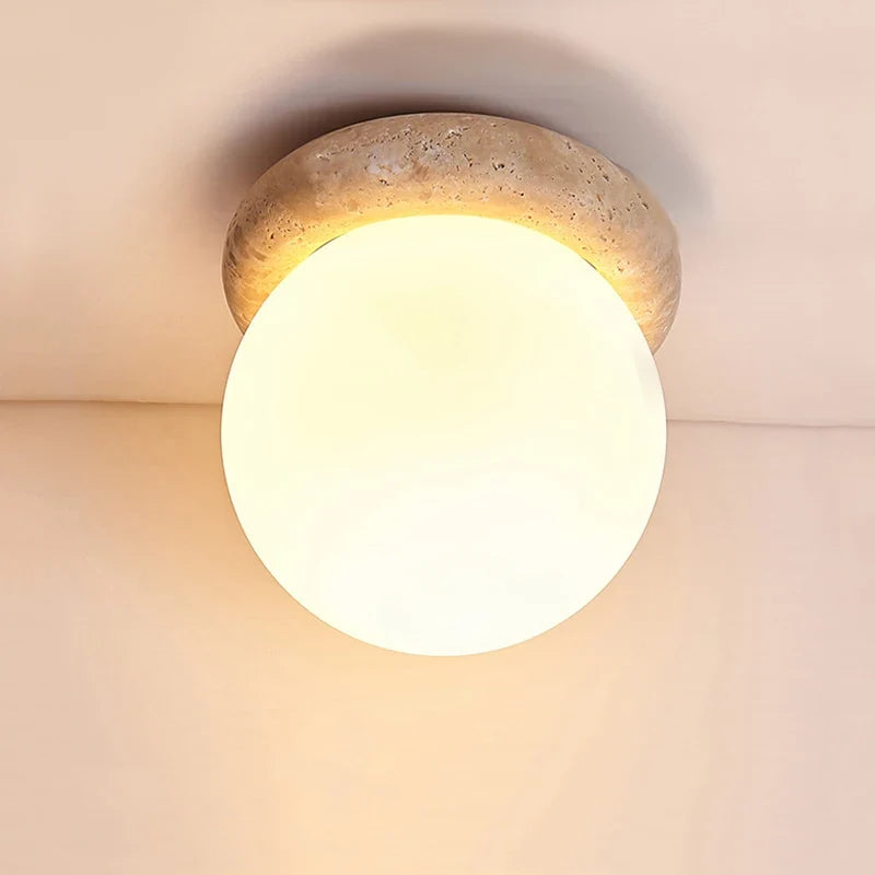 plafonnier wabi sabi japon décoration industrielle led travertin