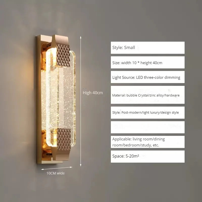 applique murale led bulle cristal moderne luxe décoration