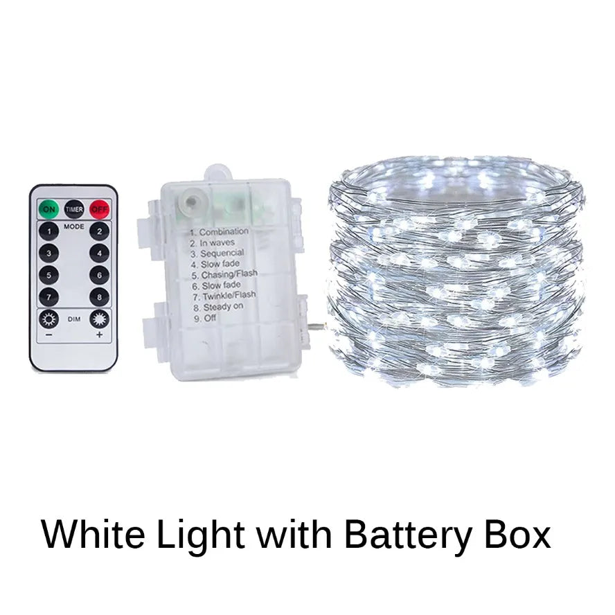 guirlande lumineuse led avec télécommande pour fêtes et décorations