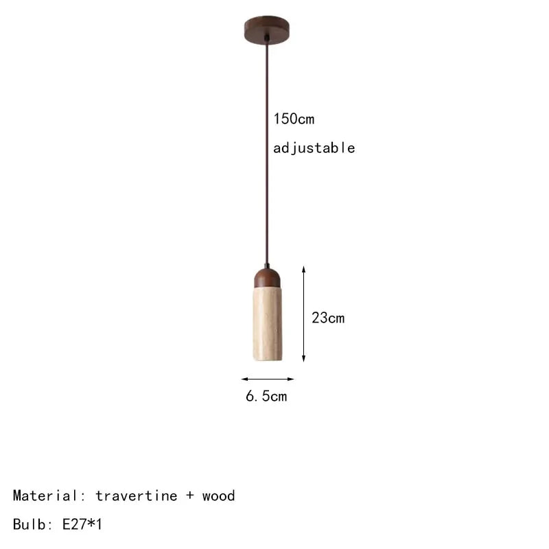 suspension en bois et pierre naturelle pour café
