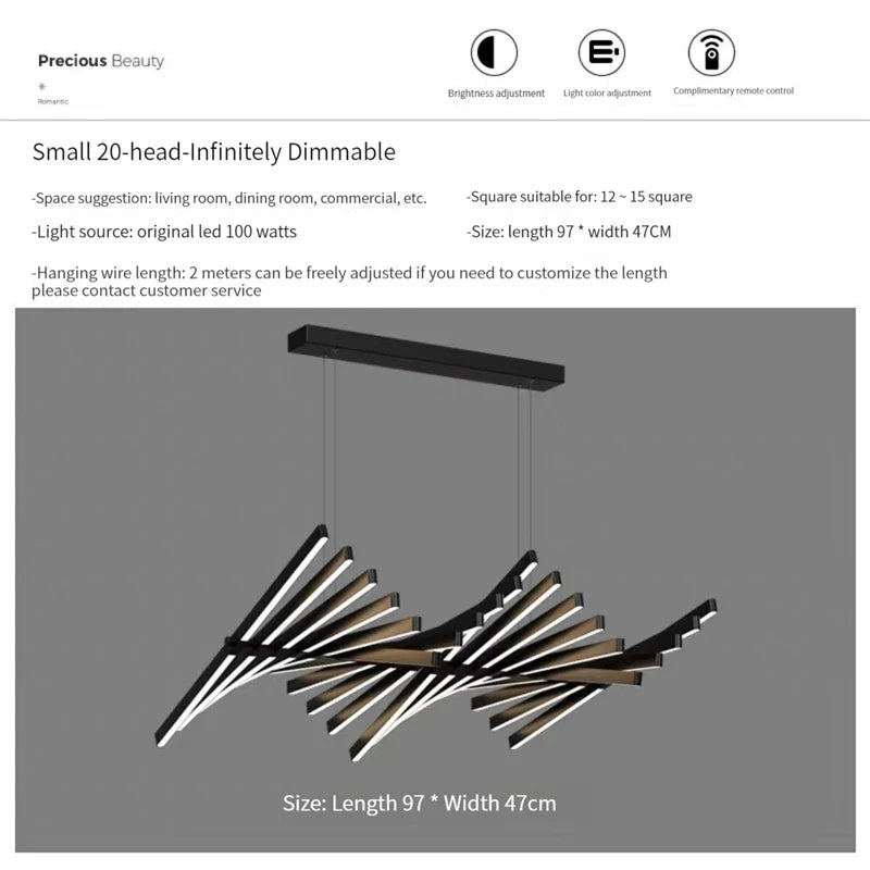 suspension nordique à leds pour décoration moderne intérieure