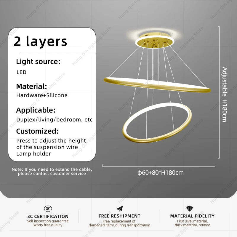 lustre moderne en cristal avec éclairage à led
