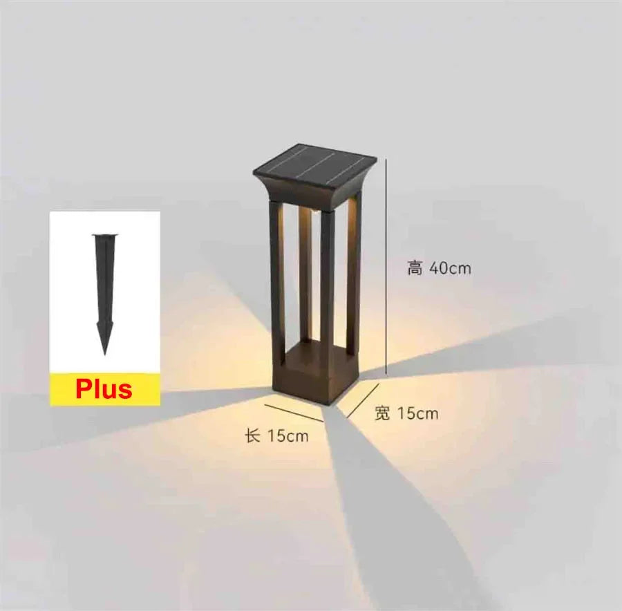 lampe solaire d'extérieur en aluminium pour éclairage de jardin