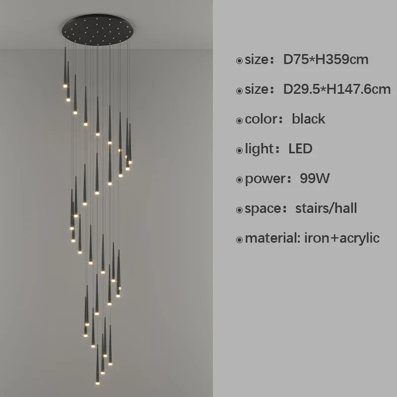 lustre moderne à led pour décoration d'intérieur haut de gamme
