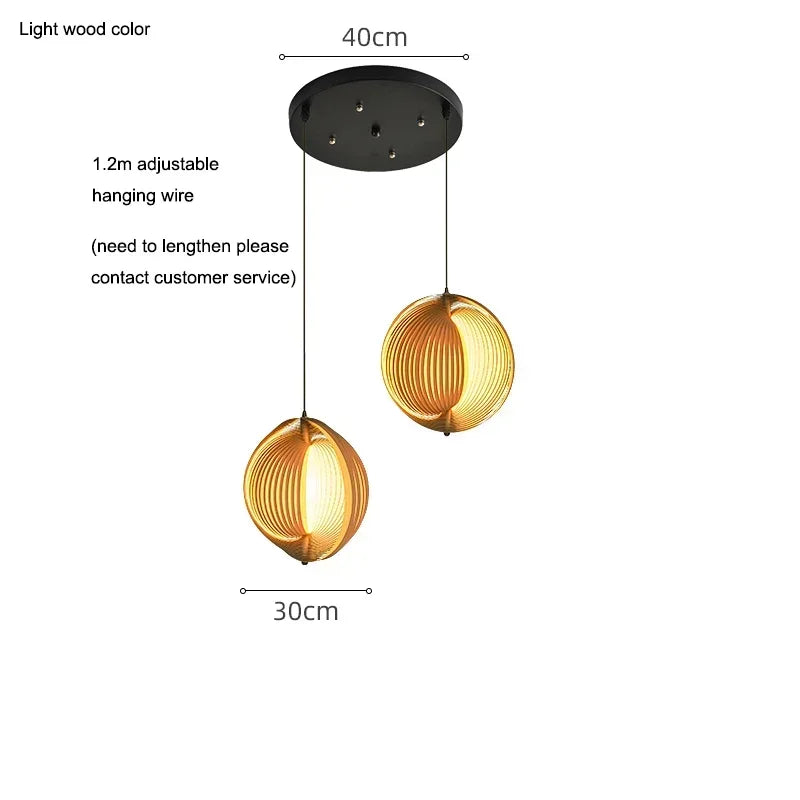 suspension en bois wabi sabi pour décoration intérieure moderne