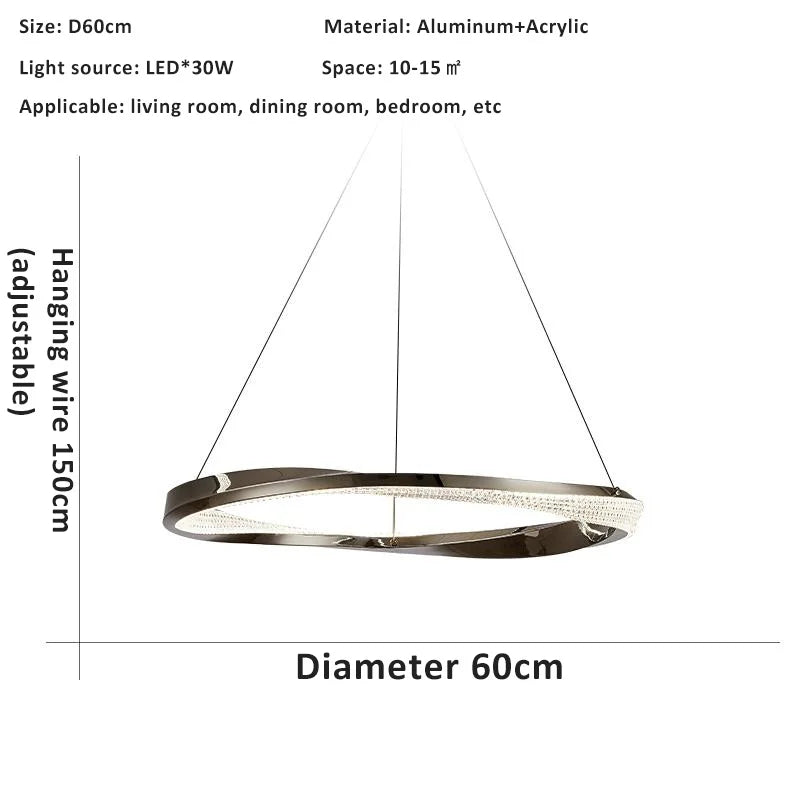 lustre circulaire à led moderne pour décoration intérieure
