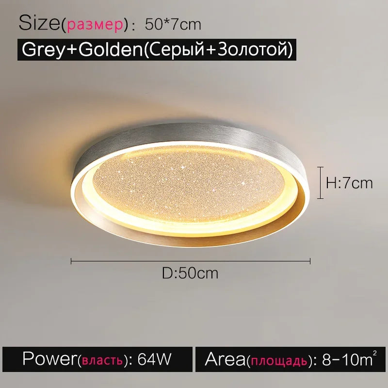 Modern Lights Round Ceiling Lamp Starry Sky Bedroom Lustre Simple Balcony Lampara Porch Creative Personality Room Chandeliers