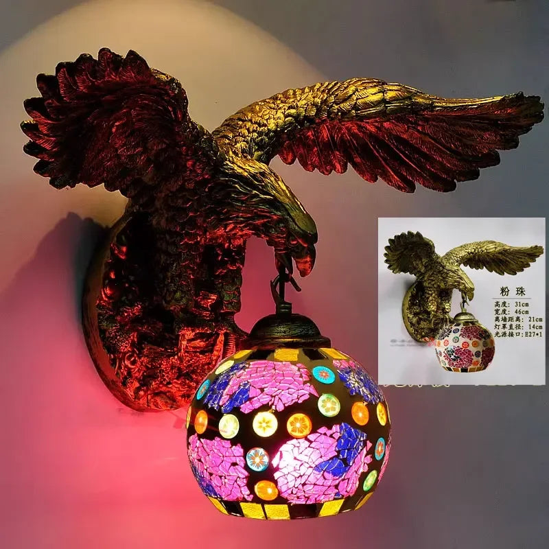 applique murale eagle décoration rétro bohème lumineuse artistique