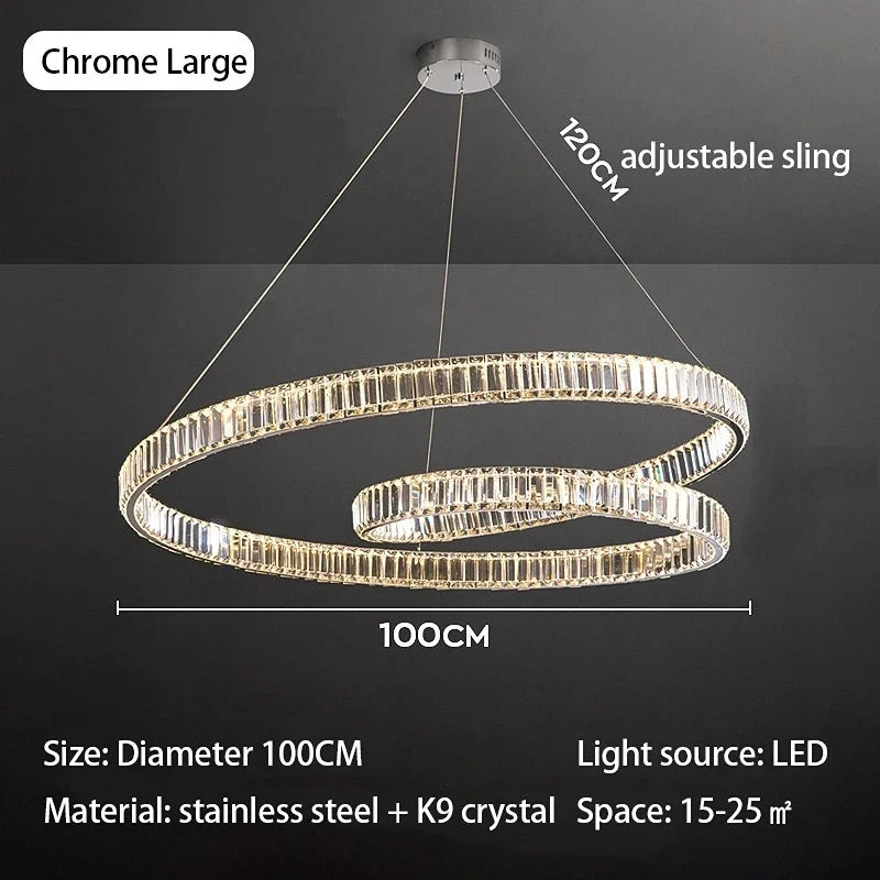 lustre cristal led luxe deco suspension