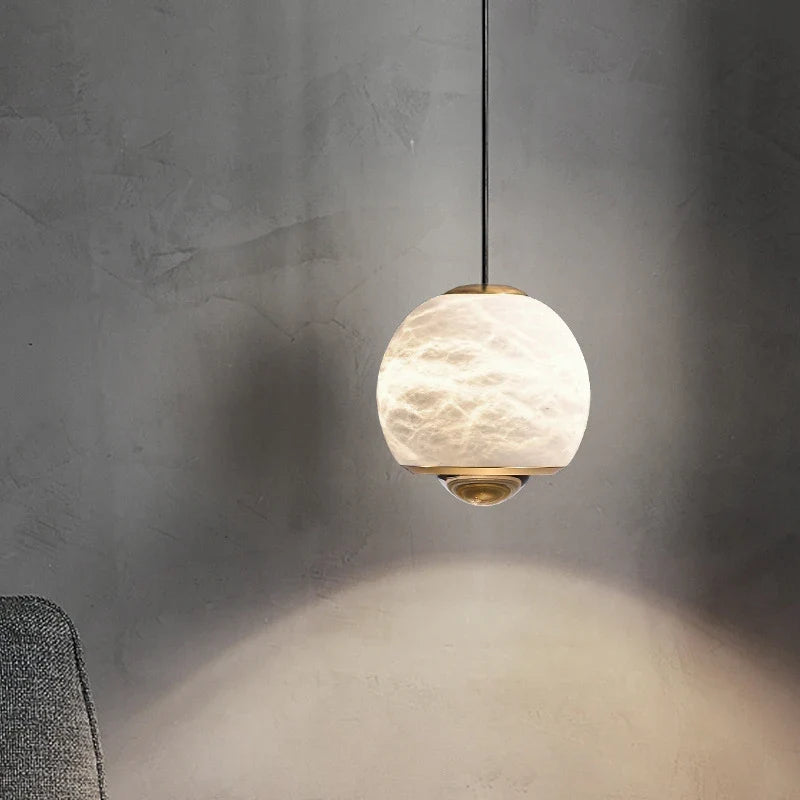 suspension LED en marbre naturel espagnol idéale pour bar et restaurant