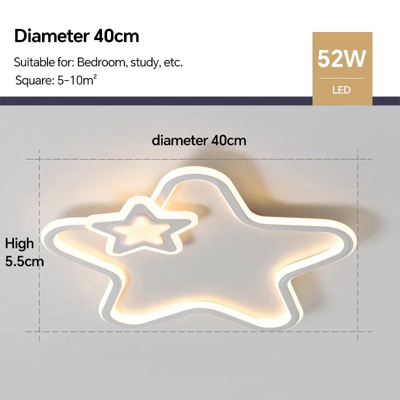 plafonnier led moderne étoile pour décoration d'intérieur lumineuse